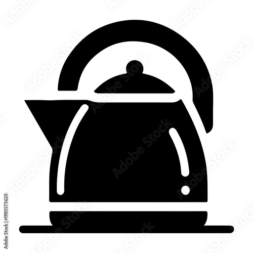 Simple Kitchen Kettle Pictogram Vector for Household, Cooking, and Appliance Illustration