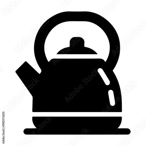 Minimalist Kettle Icon Vector for Tea and Coffee Concepts in Modern Graphic Design