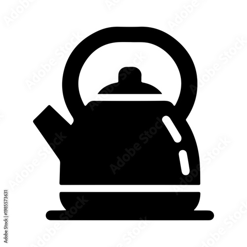 Clean Kettle Pictogram Design for Kitchen Appliance, Cooking, and Household Graphics