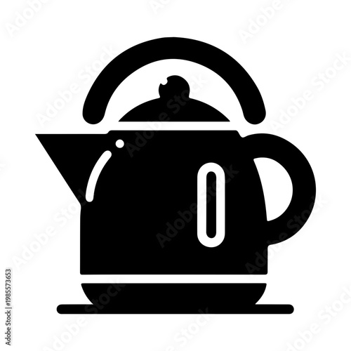 Minimal Kettle Icon Vector in Pictogram Style for Modern Kitchen and Appliance Graphics