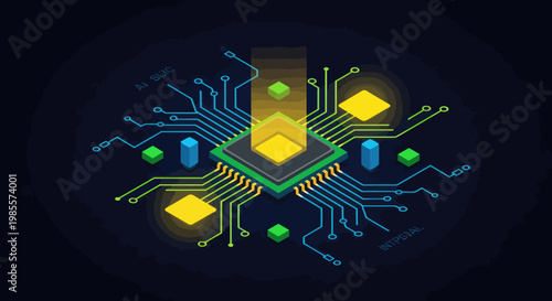 Circuit Board With Microchip Technology.