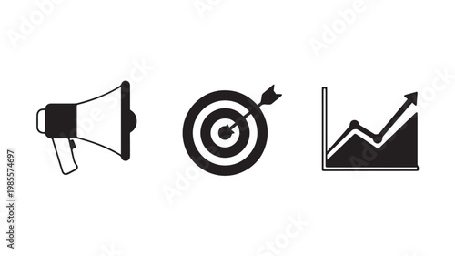 Business strategy and marketing concept icons