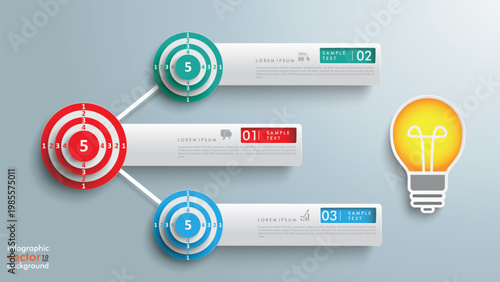 Business Target Infographic with Focus and Goal Strategy Concept