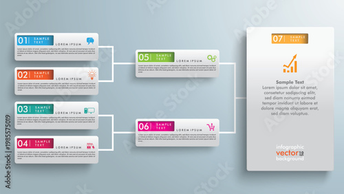 Business Decision Tree Infographic with Workflow Process Diagram