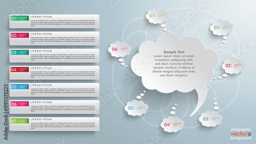 Editable Speech Bubble Infographic Communication Diagram with Connected Messages