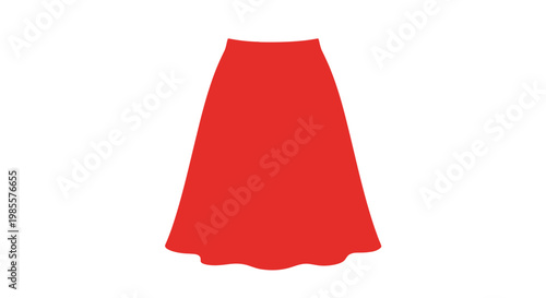 Red Flared Ladies Skirt Fashion Clothing.
