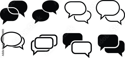 Communication icon set diverse speech bubbles and chat icons for modern design