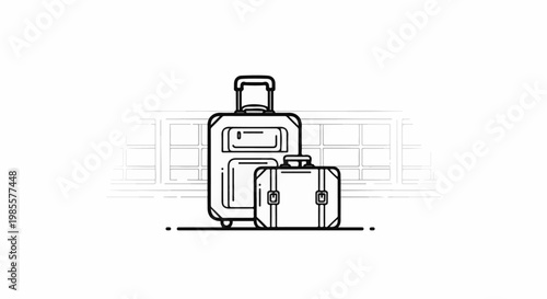 Two suitcases, a large wheeled carry-on and a smaller hand-carry bag, await travel