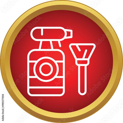 Outline icon representing cleaning products for sanitizing and household maintenance