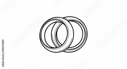Two intertwined rings, symbolizing union and partnership