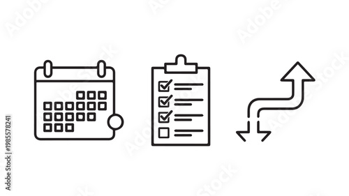 Business planning and growth concept icons