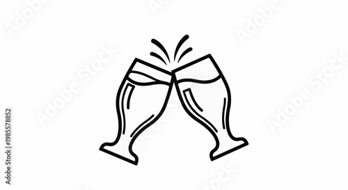 Two glasses clinking with liquid splashing