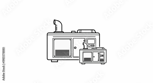 Two generators, one large and one small, depicted in outline