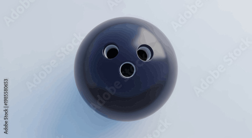 Bowling ball rendered with topographic map style detailed contours and glossy surface three finger holes abstract concept