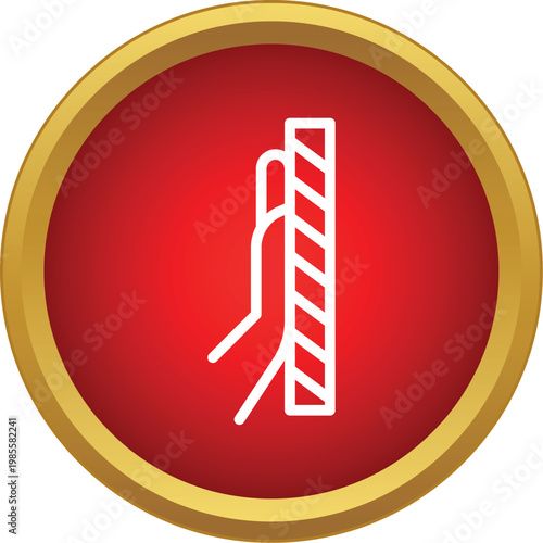 Hand caught between two objects, illustrating a pinch point danger