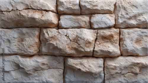 Detailed Close-Up of Weathered Stone Wall with Unique Texture and Natural Color Variation Suitable for Backgrounds or Architecture Projects