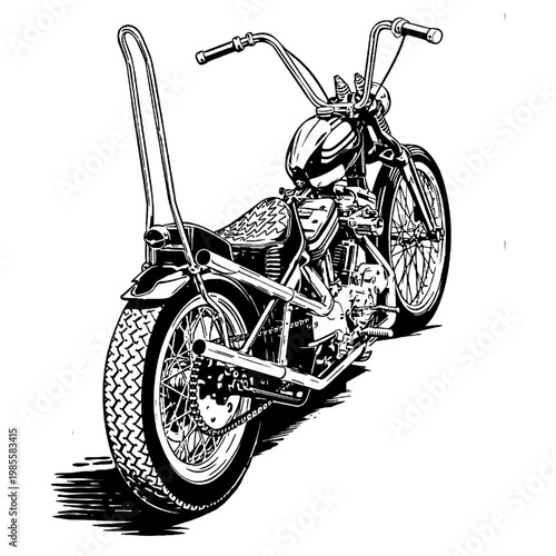 Chopper motorcycle vector illustration hand drawn