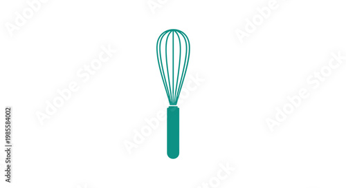 Teal colored milk frothing whisk illustration.