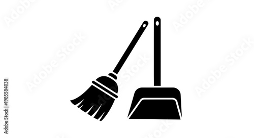 Broom and Dustpan Cleaning Tools.