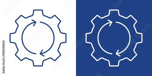 System Integration Blue And White Icon Style Collection