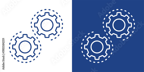 System Architecture Blue And White Icon Style Collection