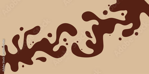 Coffee or chocolate liquid texture. Cocoa splash vector background. Abstract liquid brown waves illustration.
