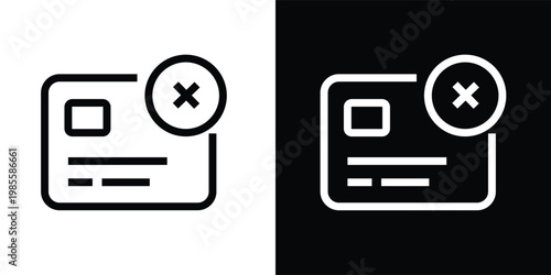 Black and white icons of document with a cancel symbol