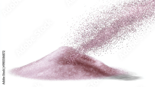 Pink glitter fairy dust pink powder sparkling dust glitter explosion shimmer particle cosmetic sparkle magic powder swirl over pile of pink glitter creating dreamy sparkling dust cloud