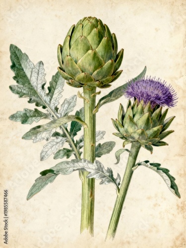 Artichoke Botanical Illustration