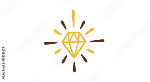 Stylized Diamond Icon with Radiating Lines.
