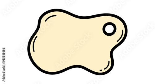 Simple Cartoon Style Blank Name Tag.