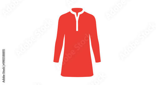 Red Long Sleeve Shirt with White Collar.