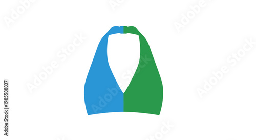 Blue and Green Halter Neck Bikini Top.