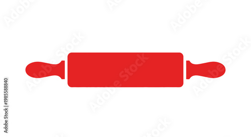 Red Rolling Pin Kitchen Baking Tool.