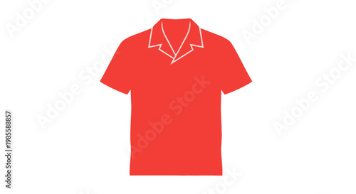 Red Polo Shirt with White Trim.