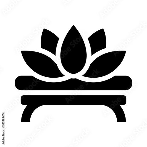 Lotus spa icon, symbolizing relaxation, wellness, beauty care, and holistic therapy.