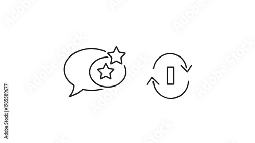Feedback and Refresh Icon Line Illustration
