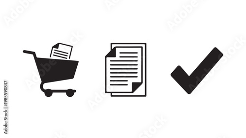 E-commerce checkout process icons