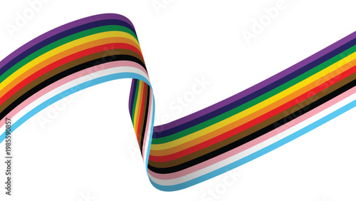 Bild auf Leinwand Pride Background with LGBTQ Inclusive Pride Flag Colours