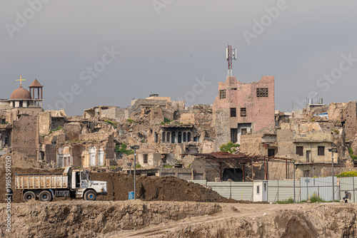 Destroyed buildings in Mosul, Iraq