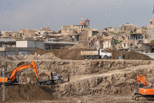 Destroyed buildings in Mosul, Iraq