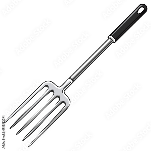 Heavy Duty Stainless Steel Barbecue Carving Fork with Black Handle