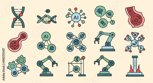 A playful illustration representing interconnectedness and networks. Ideal for concepts like teamwork, communication, or data relationships in digital