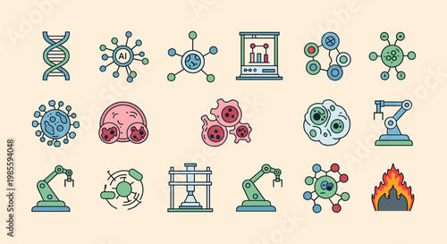 This illustration depicts the connection between artificial intelligence and the human brain, making it ideal for representing concepts like technolog