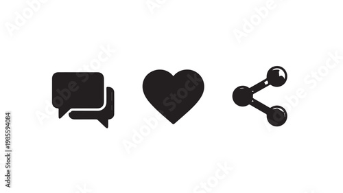Social media icons for communication and sharing