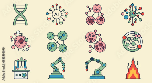 A whimsical illustration depicting a science experiment with beakers and a cartoon face. Perfect for educational materials, blogs about learning, or c