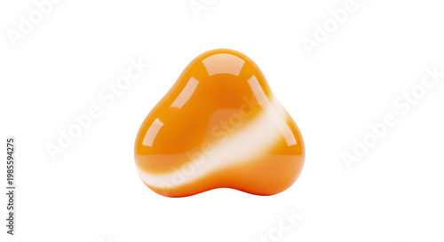 Orange and White Swirl Droplet