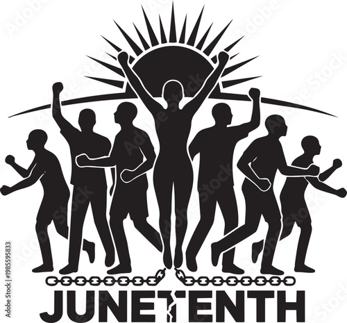 Juneteenth Freedom Celebration Silhouette – Liberation, Unity, African American History Concept