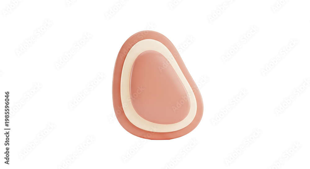 Fototapeta premium Abstract pink and cream oval shape with glossy finish