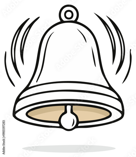 Cartoon illustration of a ringing bell